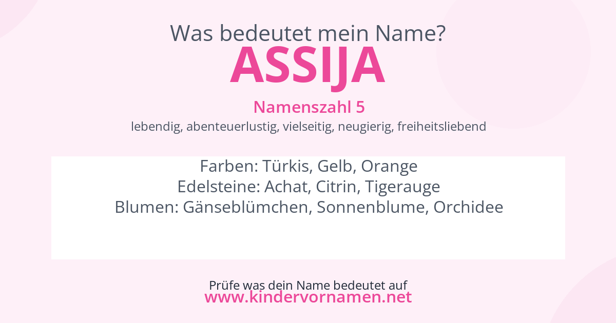 Was bedeutet der Name Assija?