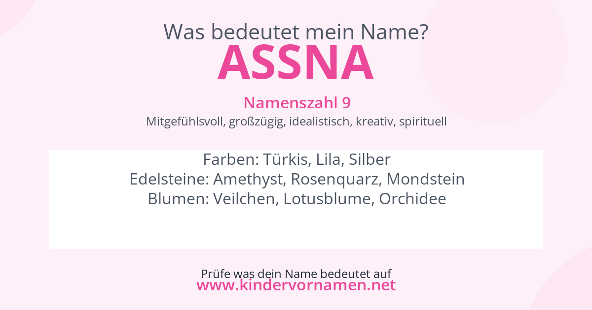 Was bedeutet der Name Assna?