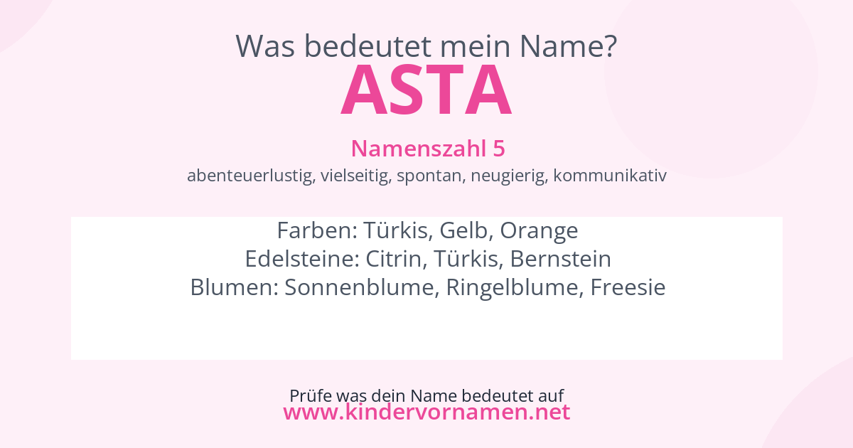Was bedeutet der Name Asta?