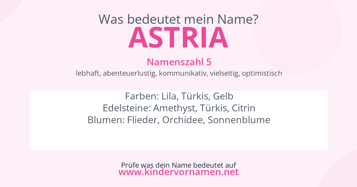 Was bedeutet der Name Astria?