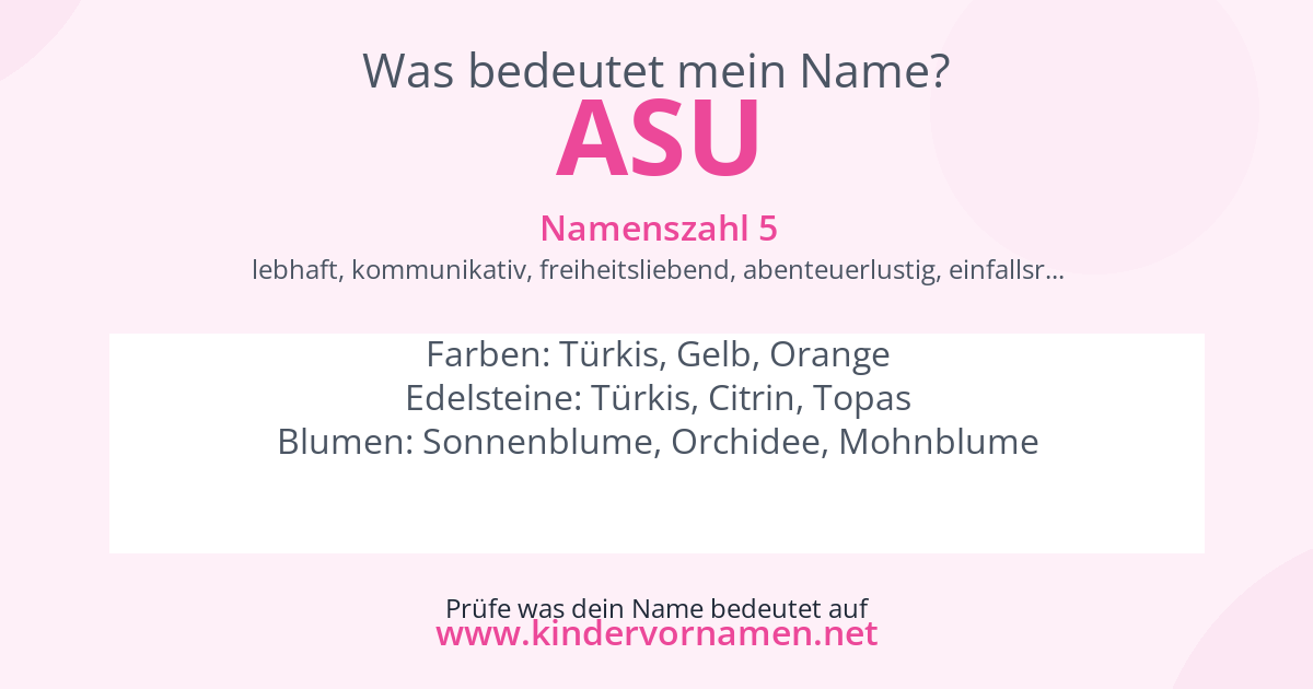 Was bedeutet der Name Asu?