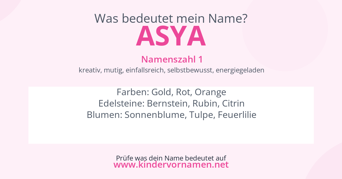 Was bedeutet der Name Asya?