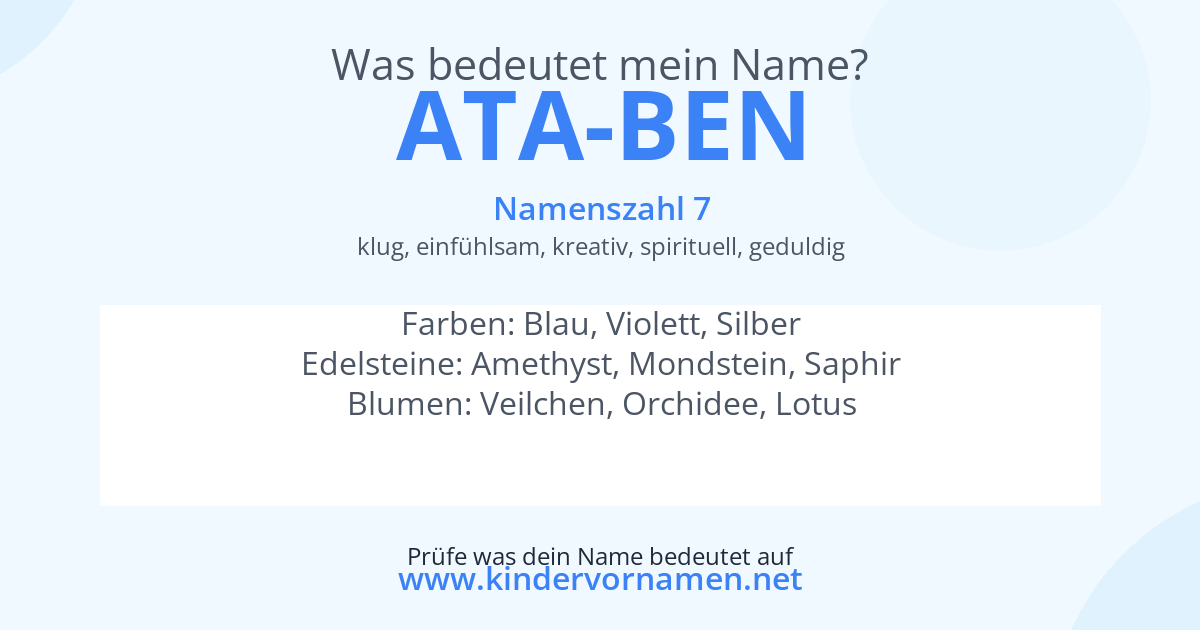 Was bedeutet der Name Ata-Ben?