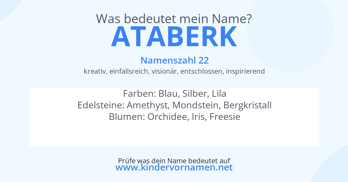 Was bedeutet der Name Ataberk?