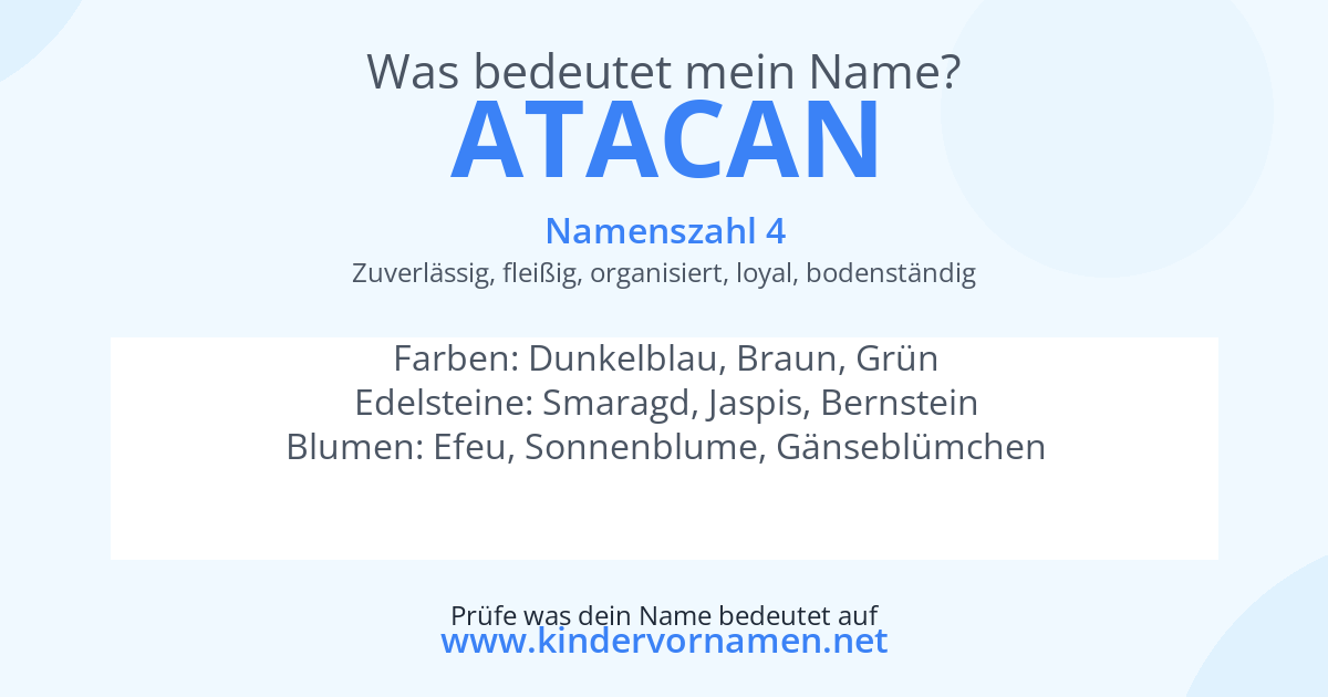 Was bedeutet der Name Atacan?