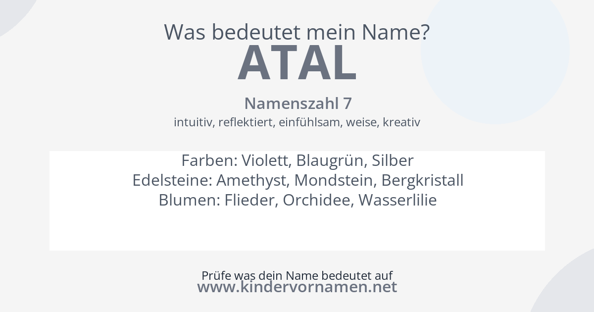 Was bedeutet der Name Atal?