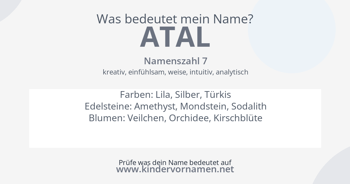 Was bedeutet der Name Atal?
