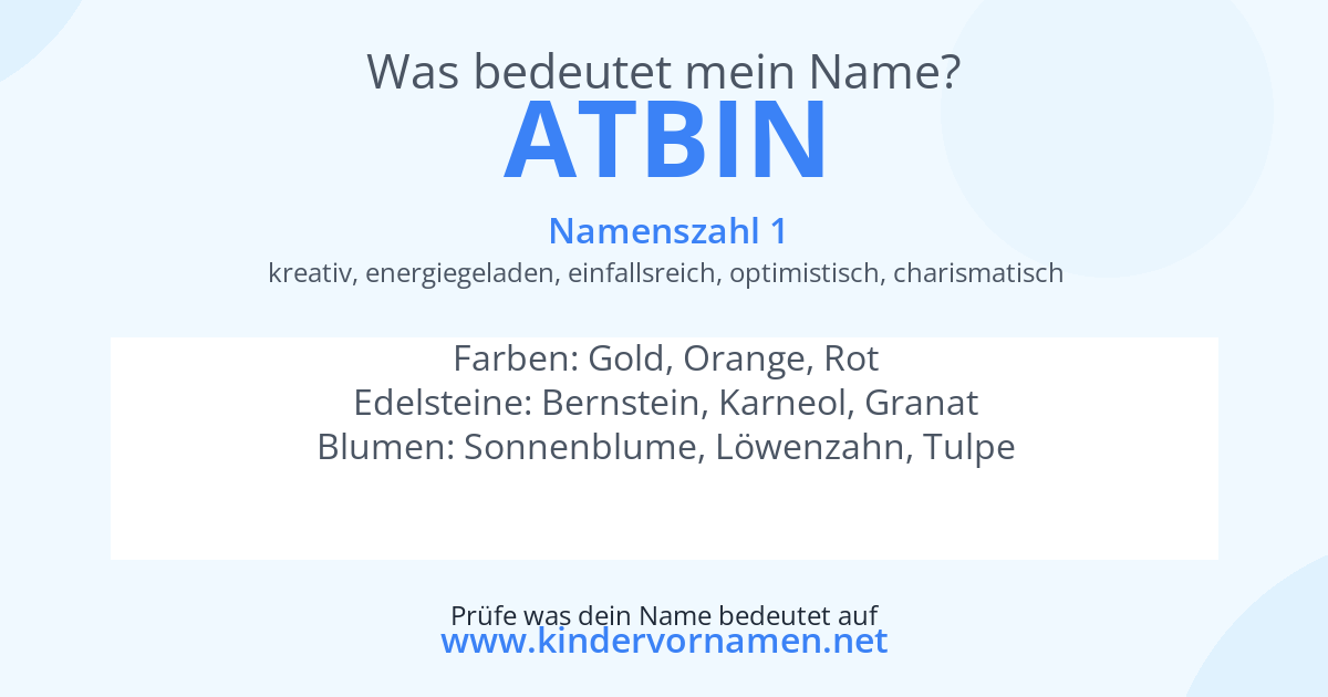 Was bedeutet der Name Atbin?