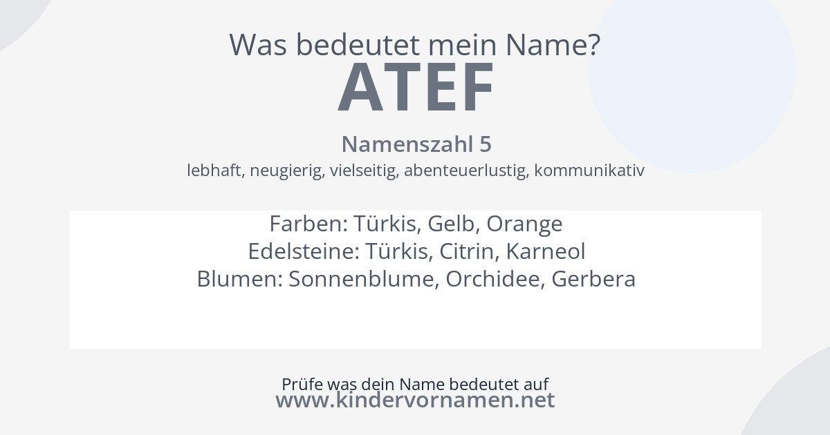 Was bedeutet der Name Atef?