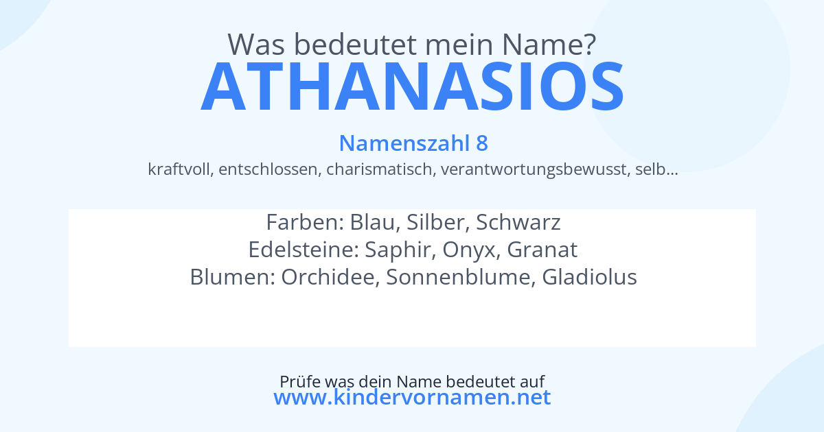 Was bedeutet der Name Athanasios?