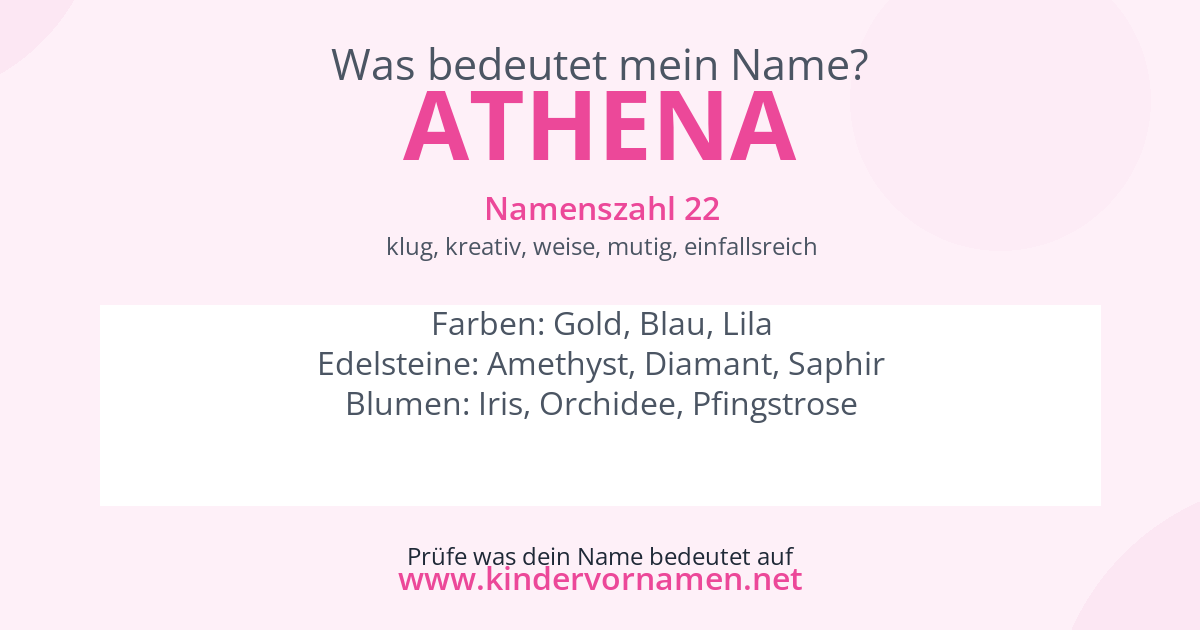Was bedeutet der Name Athena?