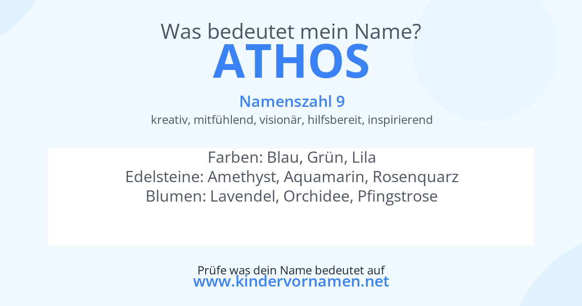 Was bedeutet der Name Athos?