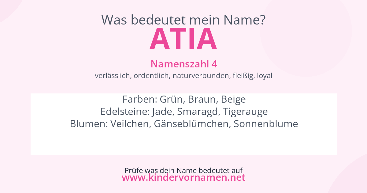 Was bedeutet der Name Atia?