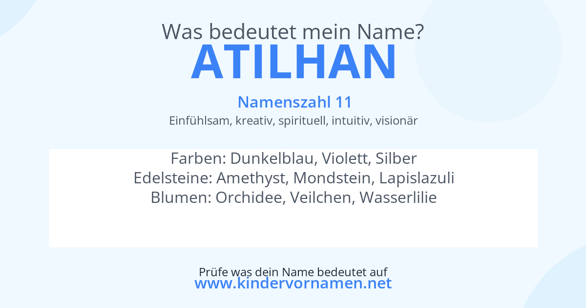 Was bedeutet der Name Atilhan?
