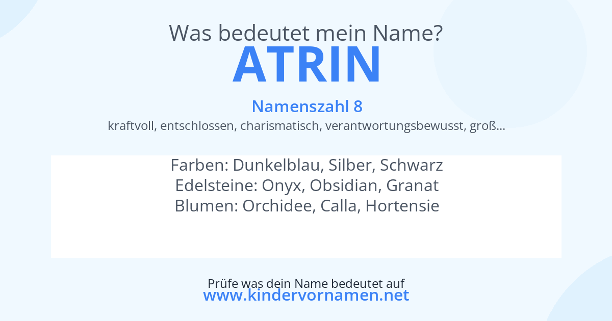 Was bedeutet der Name Atrin?