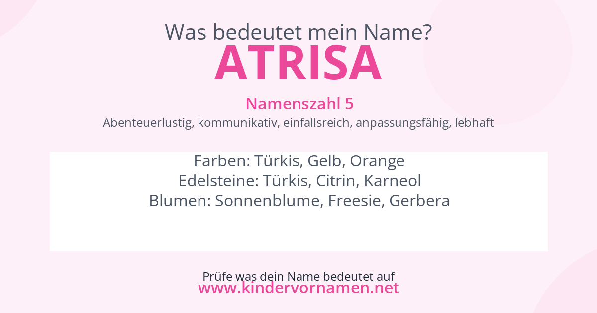 Was bedeutet der Name Atrisa?