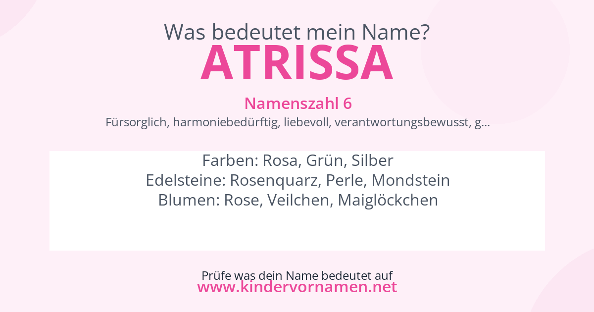 Was bedeutet der Name Atrissa?