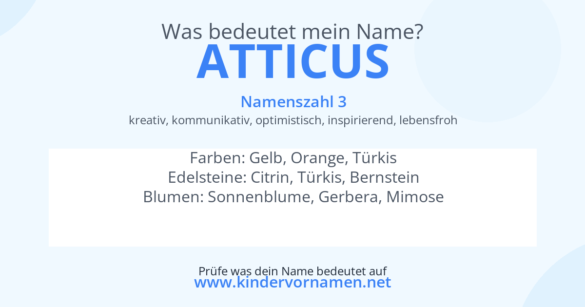 Was bedeutet der Name Atticus?