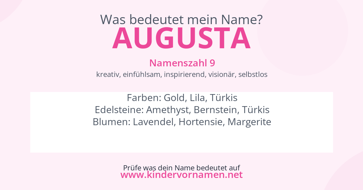 Was bedeutet der Name Augusta?