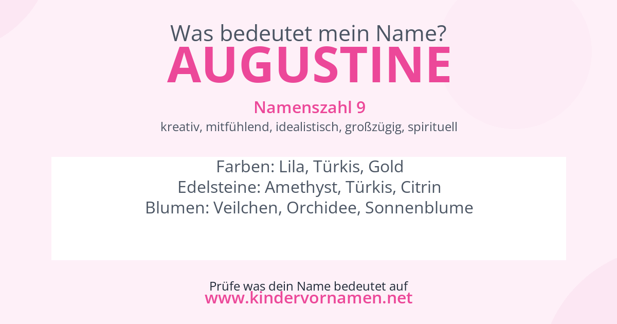 Was bedeutet der Name Augustine?