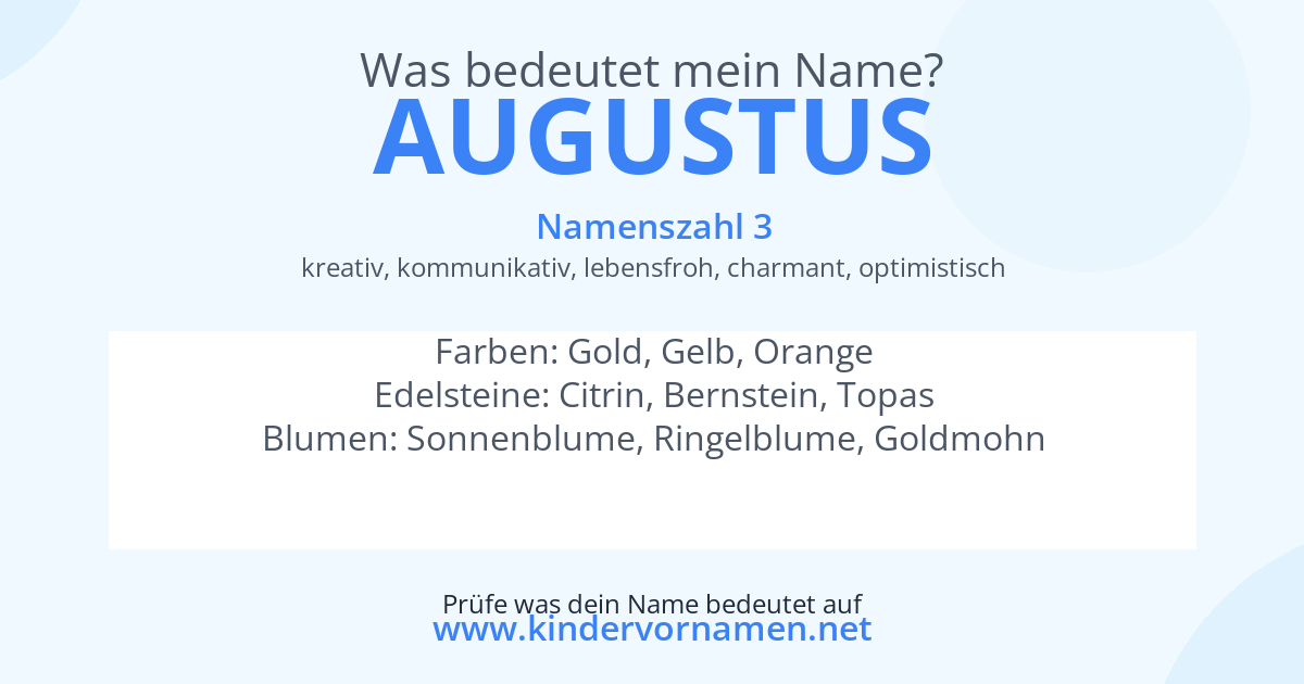 Was bedeutet der Name Augustus?