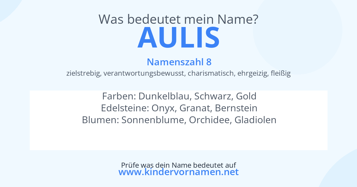 Was bedeutet der Name Aulis?