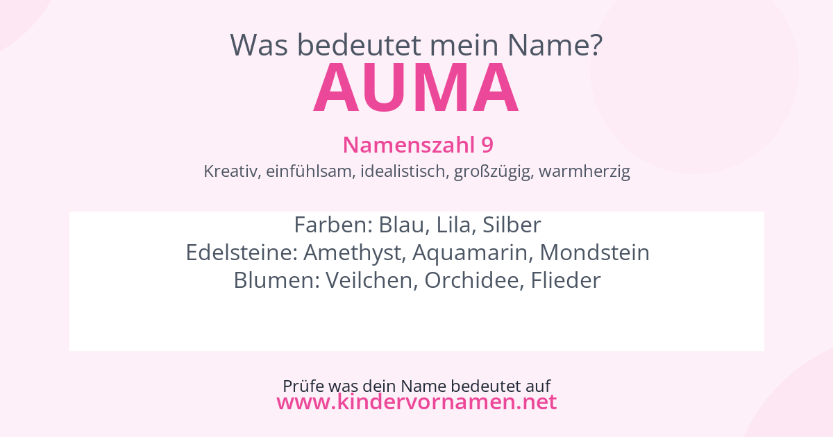 Was bedeutet der Name Auma?