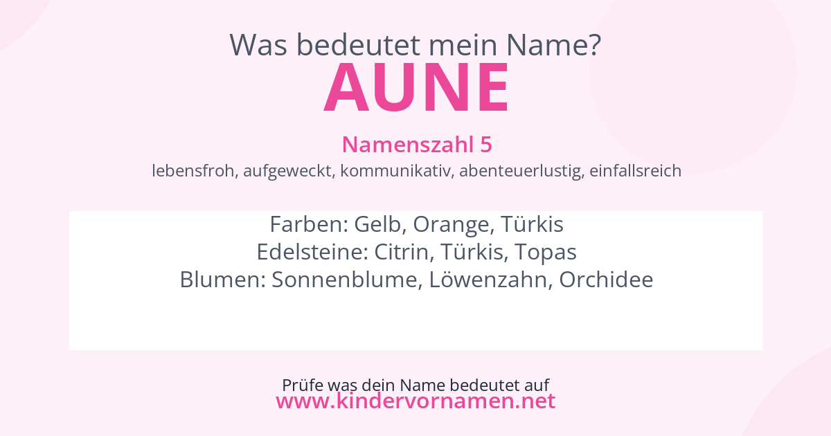 Was bedeutet der Name Aune?