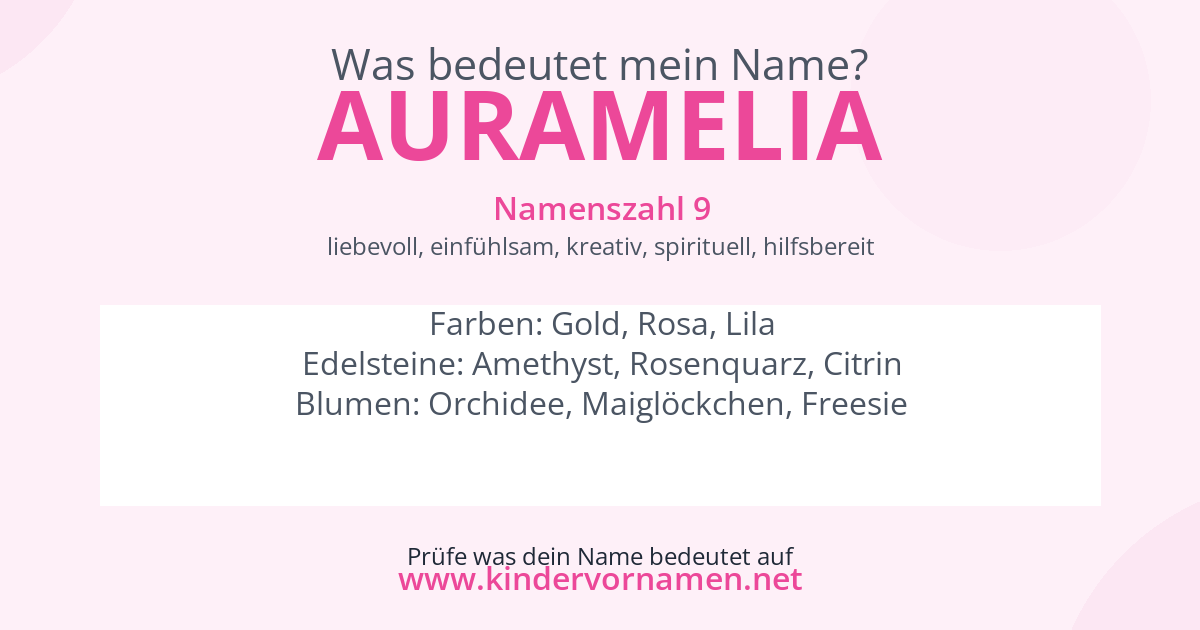 Was bedeutet der Name Auramelia?