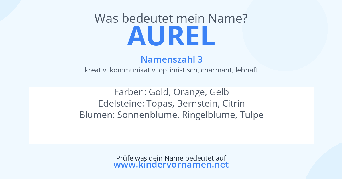 Was bedeutet der Name Aurel?