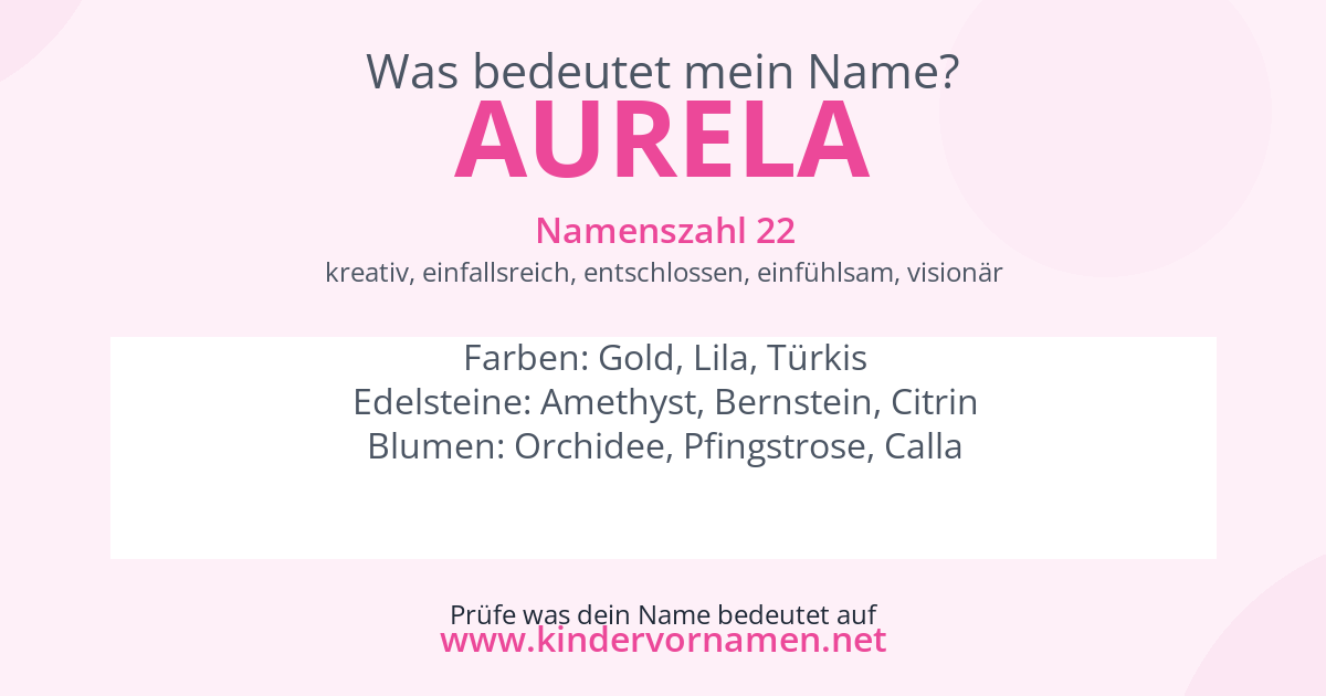 Was bedeutet der Name Aurela?
