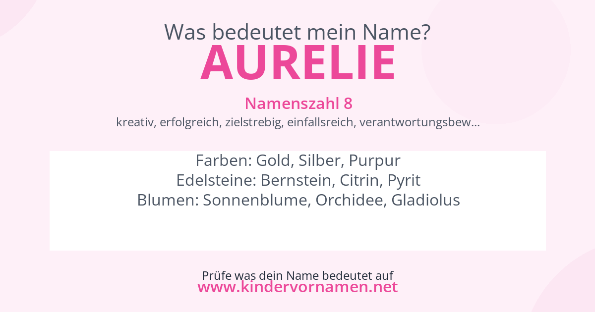 Was bedeutet der Name Aurelie?