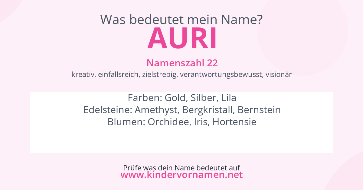 Was bedeutet der Name Auri?