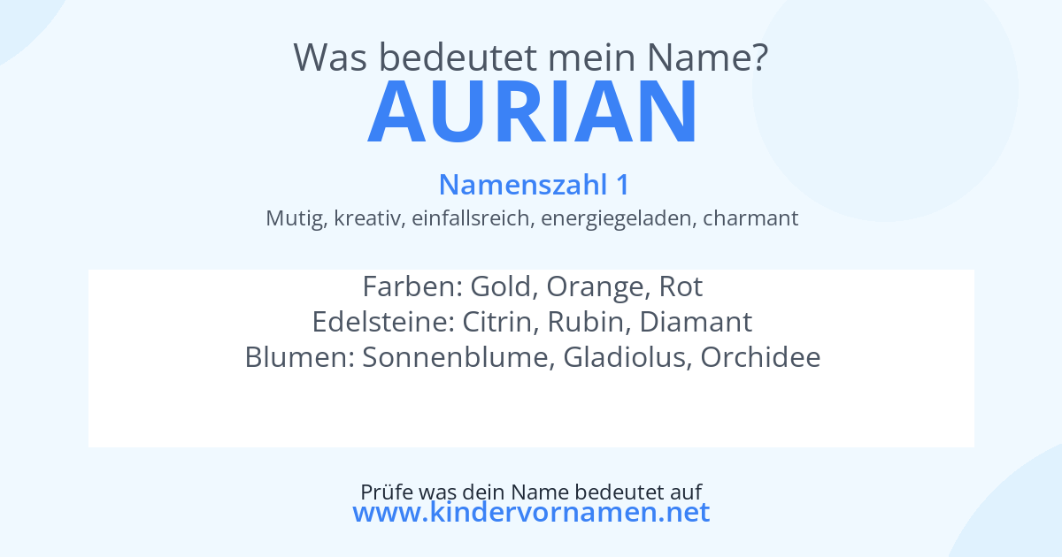 Was bedeutet der Name Aurian?