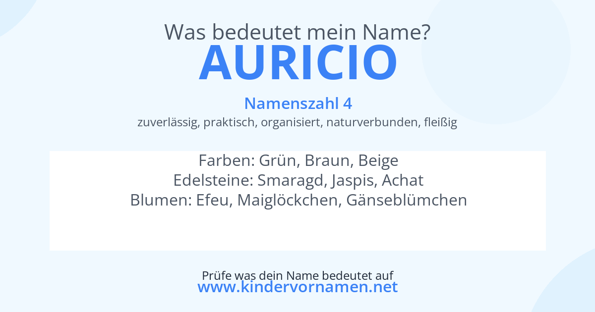 Was bedeutet der Name Auricio?