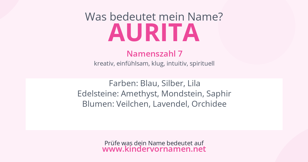 Was bedeutet der Name Aurita?