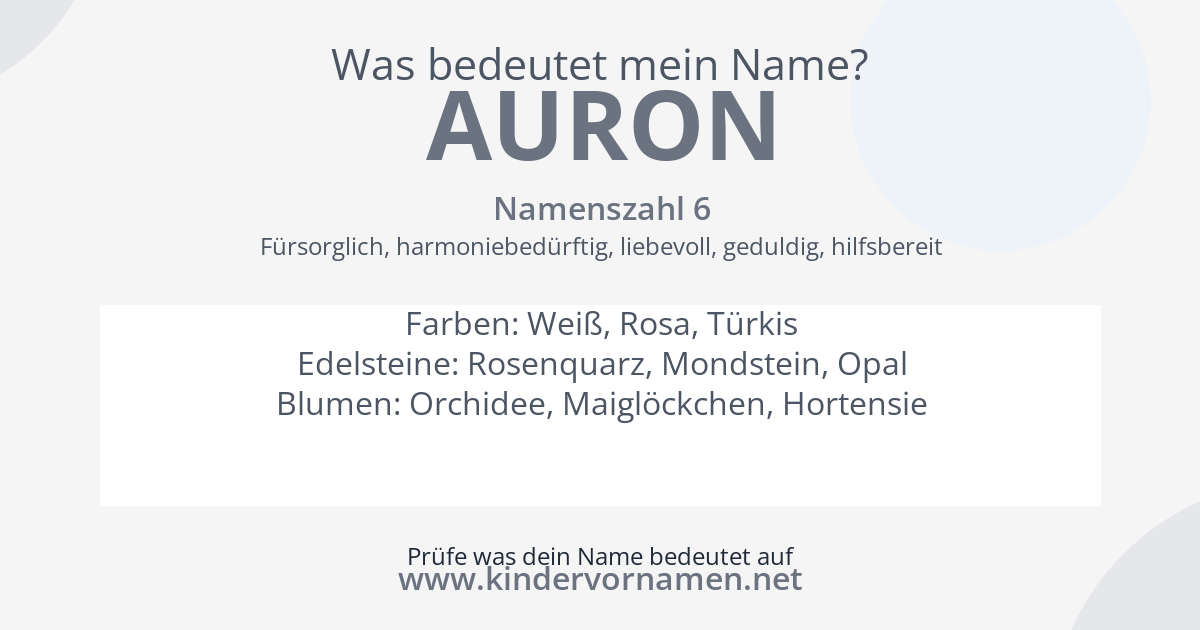 Was bedeutet der Name Auron?