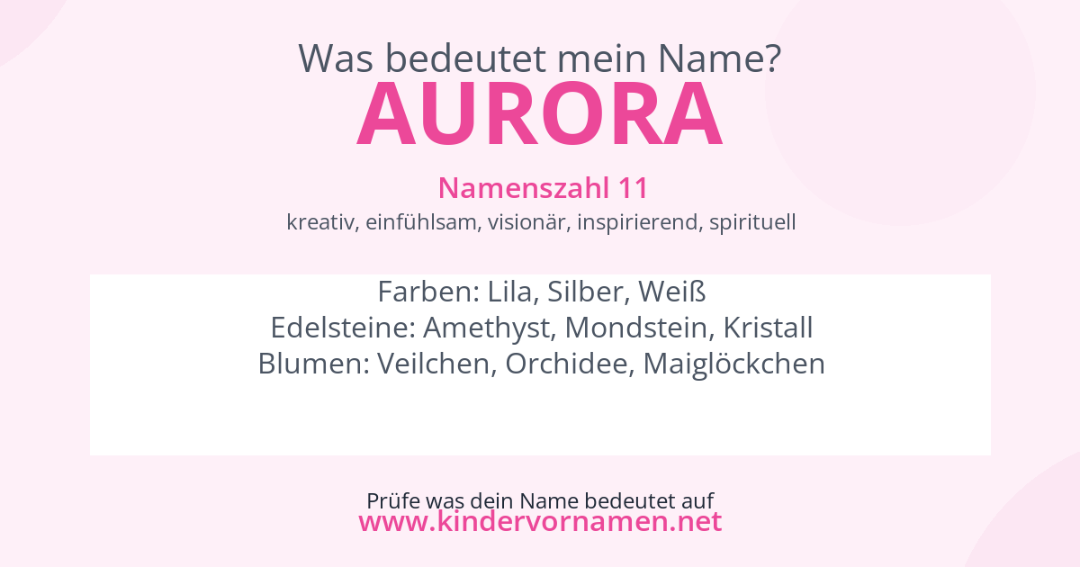 Was bedeutet der Name Aurora?
