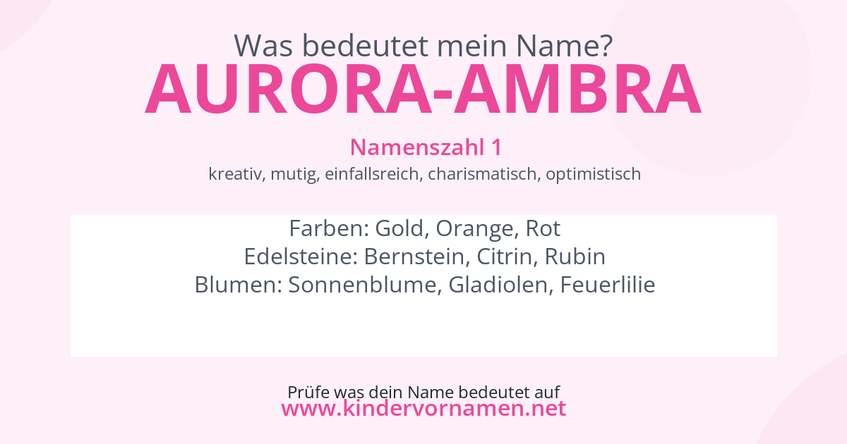 Was bedeutet der Name Aurora-Ambra?