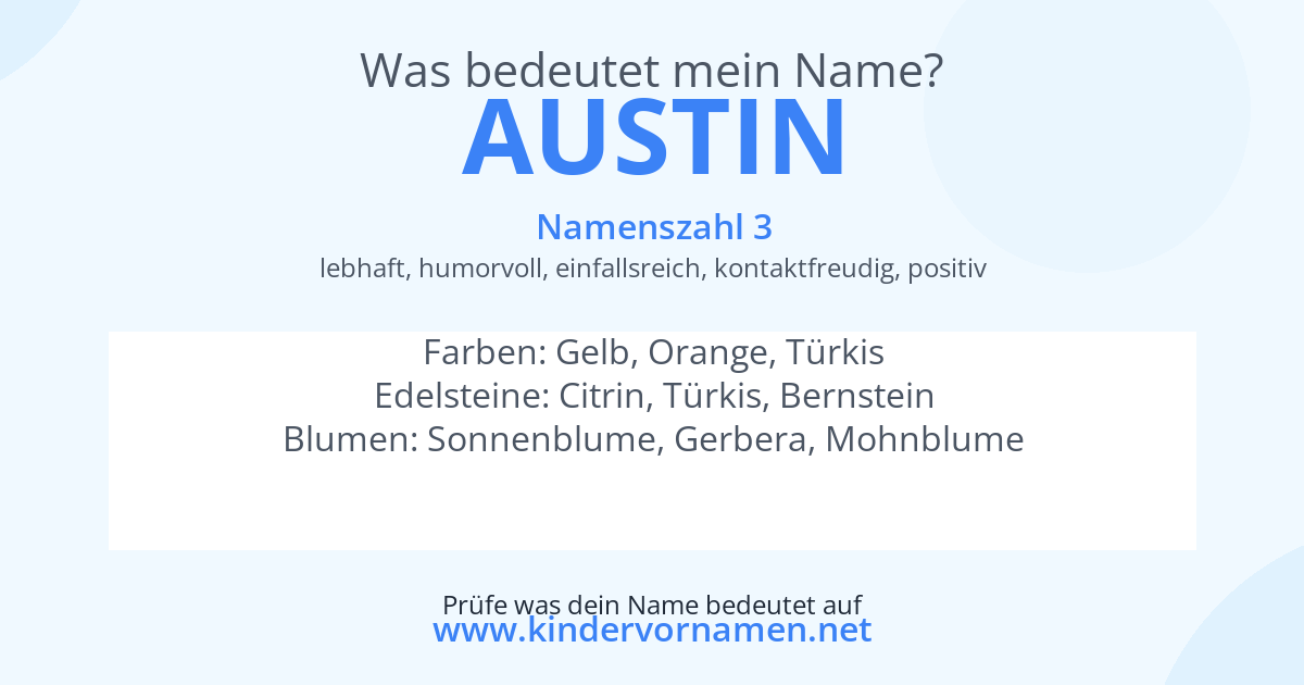 Was bedeutet der Name Austin?