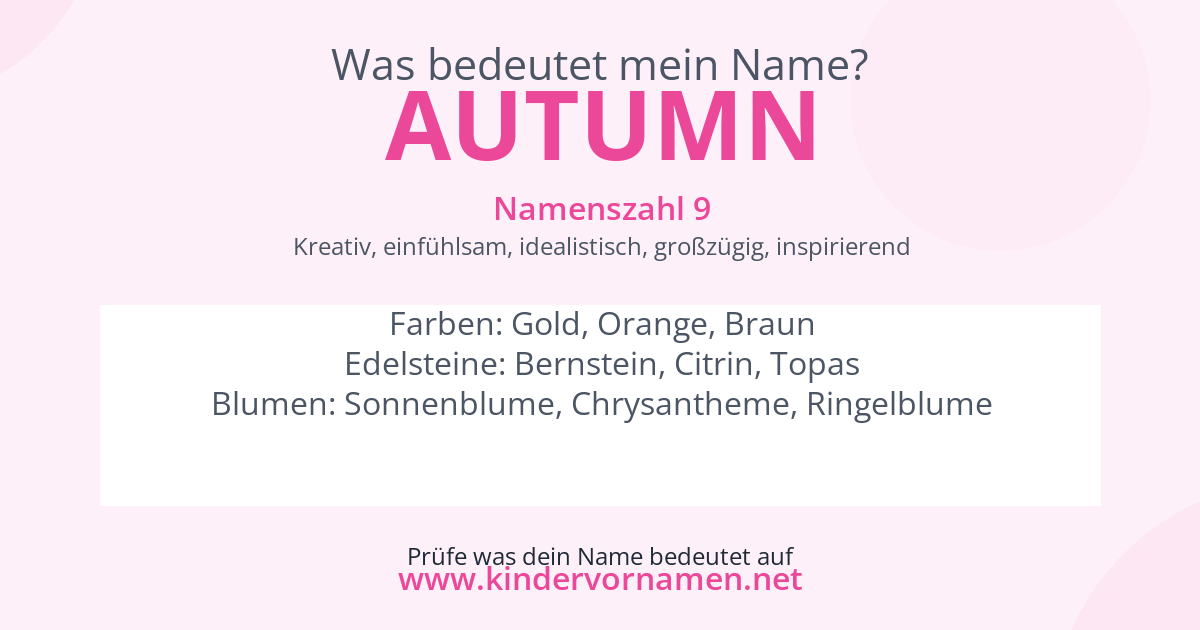 Was bedeutet der Name Autumn?