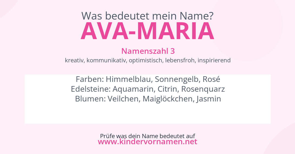 Was bedeutet der Name Ava-Maria?