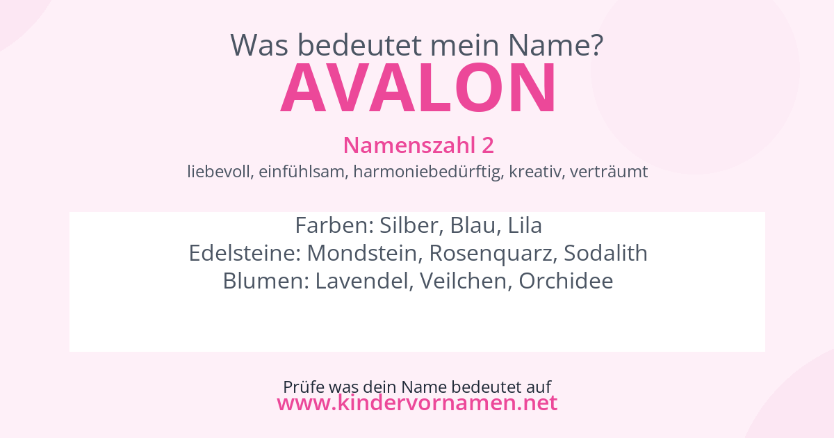 Was bedeutet der Name Avalon?