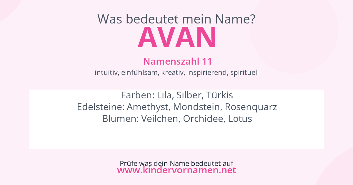Was bedeutet der Name Avan?