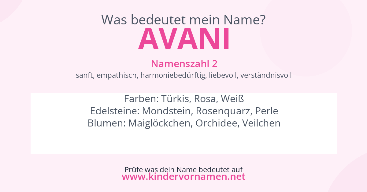 Was bedeutet der Name Avani?