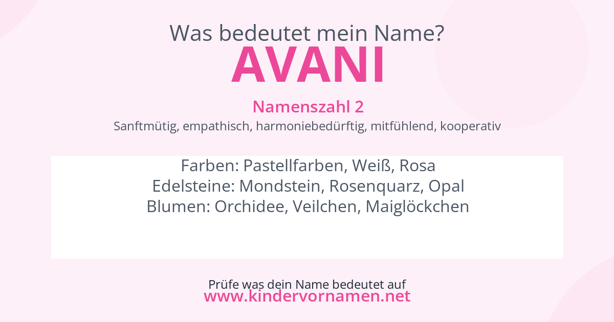 Was bedeutet der Name Avani?
