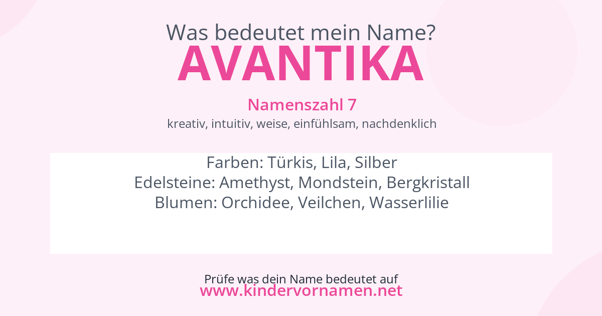 Was bedeutet der Name Avantika?
