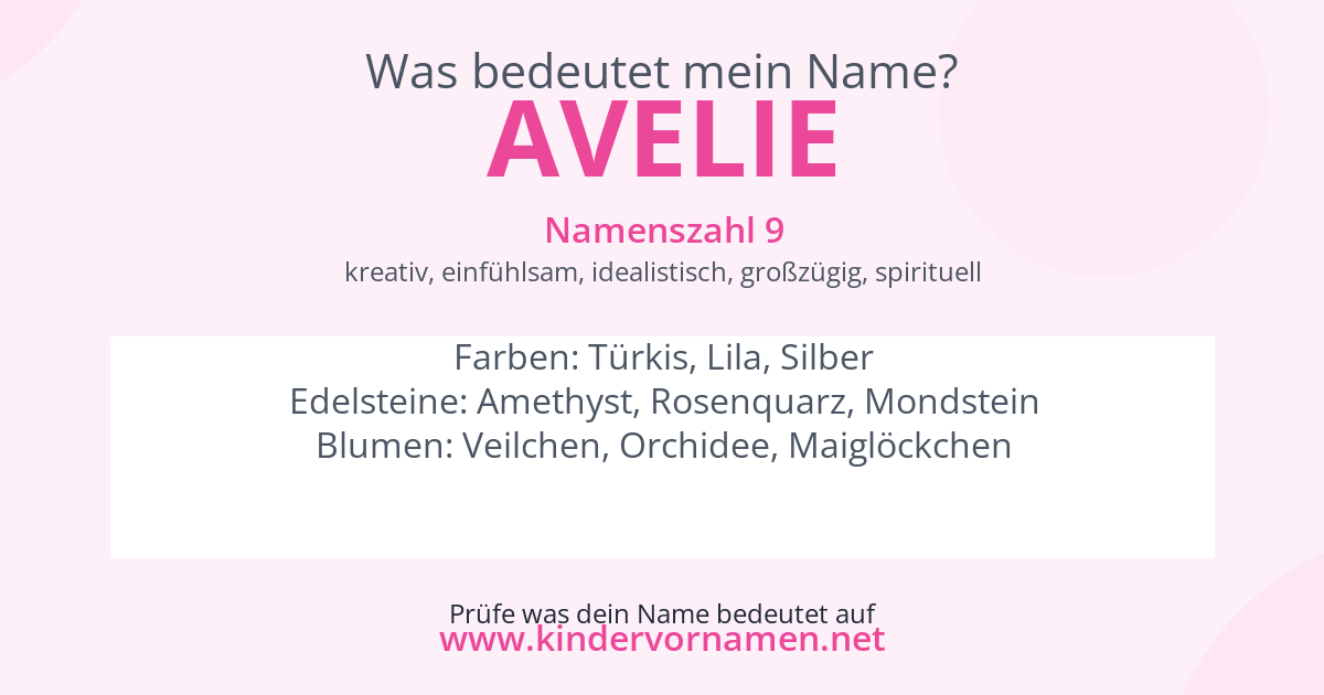 Was bedeutet der Name Avelie?