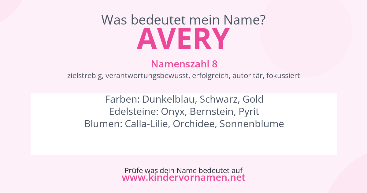 Was bedeutet der Name Avery?