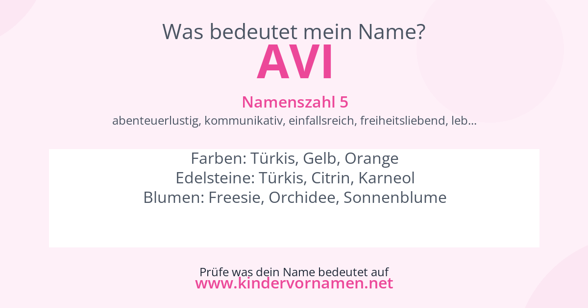 Was bedeutet der Name Avi?